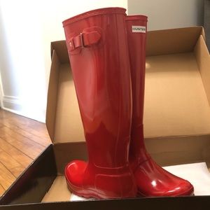 Red Hunter boots